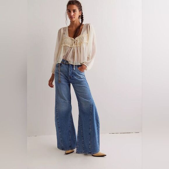 We The Free Denim - We The Free Eden High Slouchy Flare Jeans Size 27